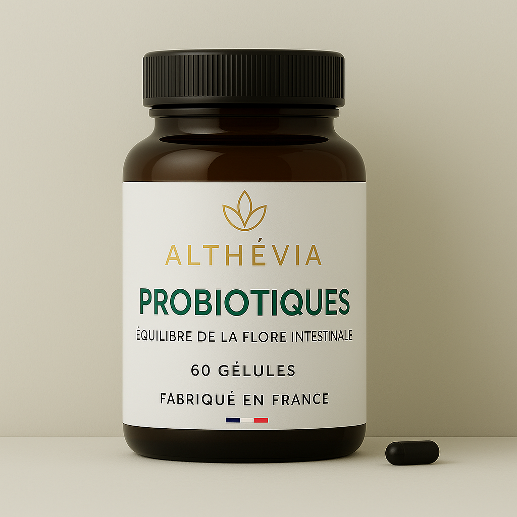 Flacon de probiotiques Althévia – digestion et flore intestinale